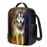 Cosmic Wolf Portrait Print Crossbody Lunch Bag