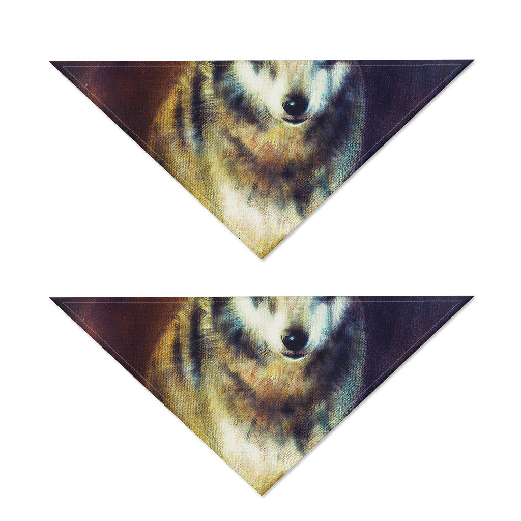 Cosmic Wolf Portrait Print Dog Bandana