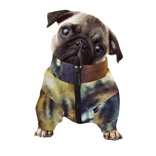 Cosmic Wolf Portrait Print Dog Zip Up Jacket