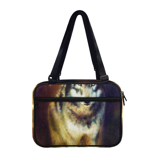 Cosmic Wolf Portrait Print Double Strap Bible Bag