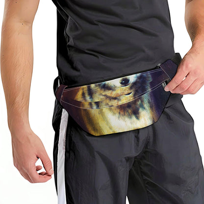 Cosmic Wolf Portrait Print Fanny Pack