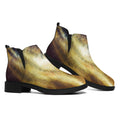 Cosmic Wolf Portrait Print Flat Ankle Boots