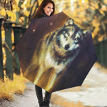 Cosmic Wolf Portrait Print Foldable Umbrella
