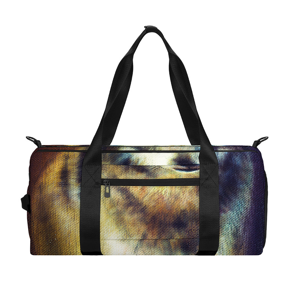 Cosmic Wolf Portrait Print Gym Bag