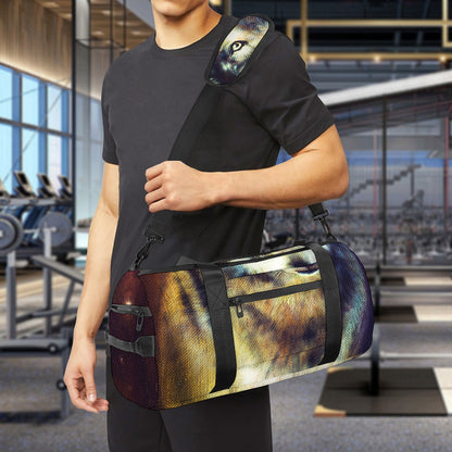 Cosmic Wolf Portrait Print Gym Bag