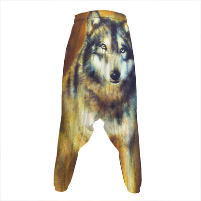 Cosmic Wolf Portrait Print Hammer Pants