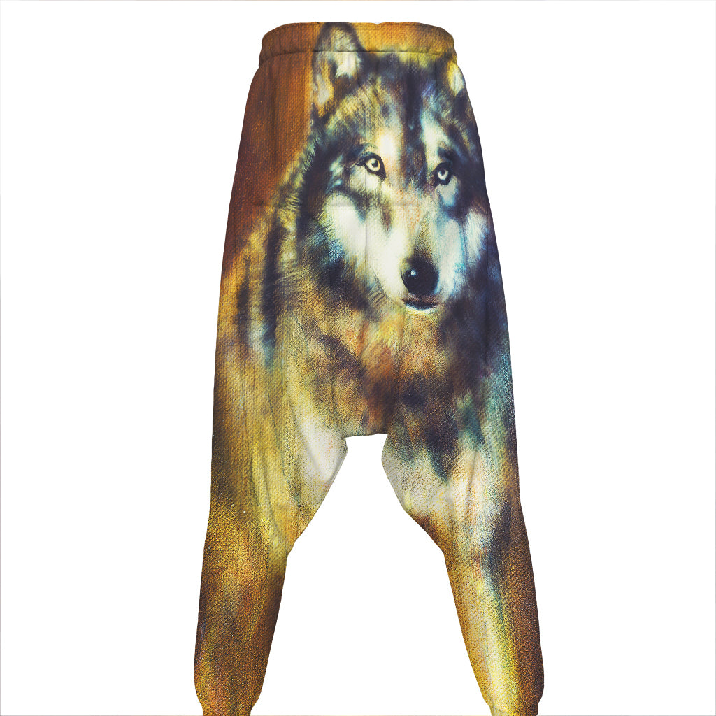 Cosmic Wolf Portrait Print Hammer Pants