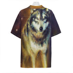 Cosmic Wolf Portrait Print Hawaiian Shirt
