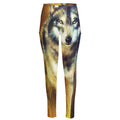 Cosmic Wolf Portrait Print High-Waisted Pocket Leggings