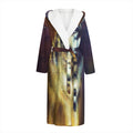 Cosmic Wolf Portrait Print Hooded Bathrobe