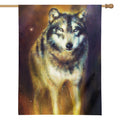 Cosmic Wolf Portrait Print House Flag