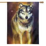 Cosmic Wolf Portrait Print House Flag