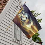 Cosmic Wolf Portrait Print House Flag