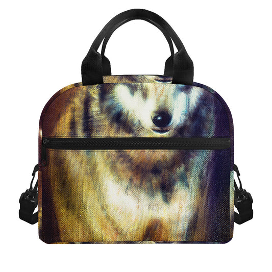 Cosmic Wolf Portrait Print Insulated Lunch Bag
