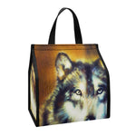 Cosmic Wolf Portrait Print Insulated Lunch Tote