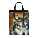 Cosmic Wolf Portrait Print Insulated Lunch Tote