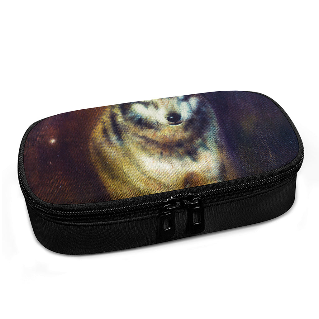 Cosmic Wolf Portrait Print Insulin Cooler Travel Case