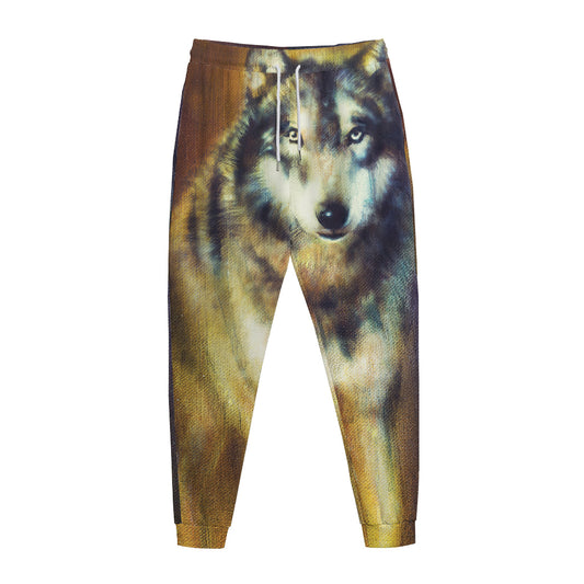 Cosmic Wolf Portrait Print Jogger Pants
