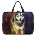 Cosmic Wolf Portrait Print Laptop Sleeve With Handle