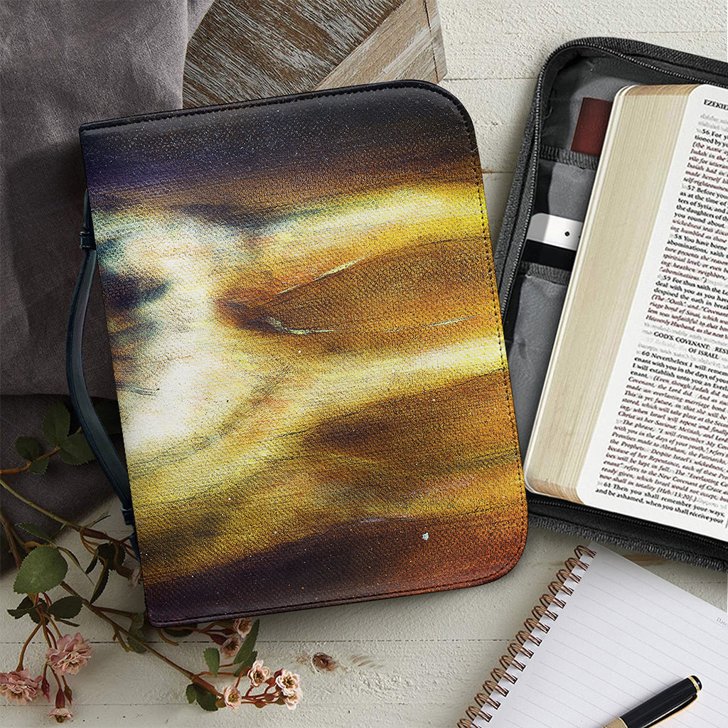 Cosmic Wolf Portrait Print Leather Bible Cover
