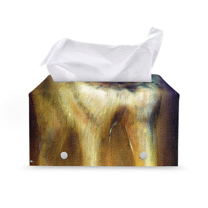 Cosmic Wolf Portrait Print Leather Tissue Box Cover