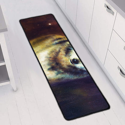 Cosmic Wolf Portrait Print Long Kitchen Mat