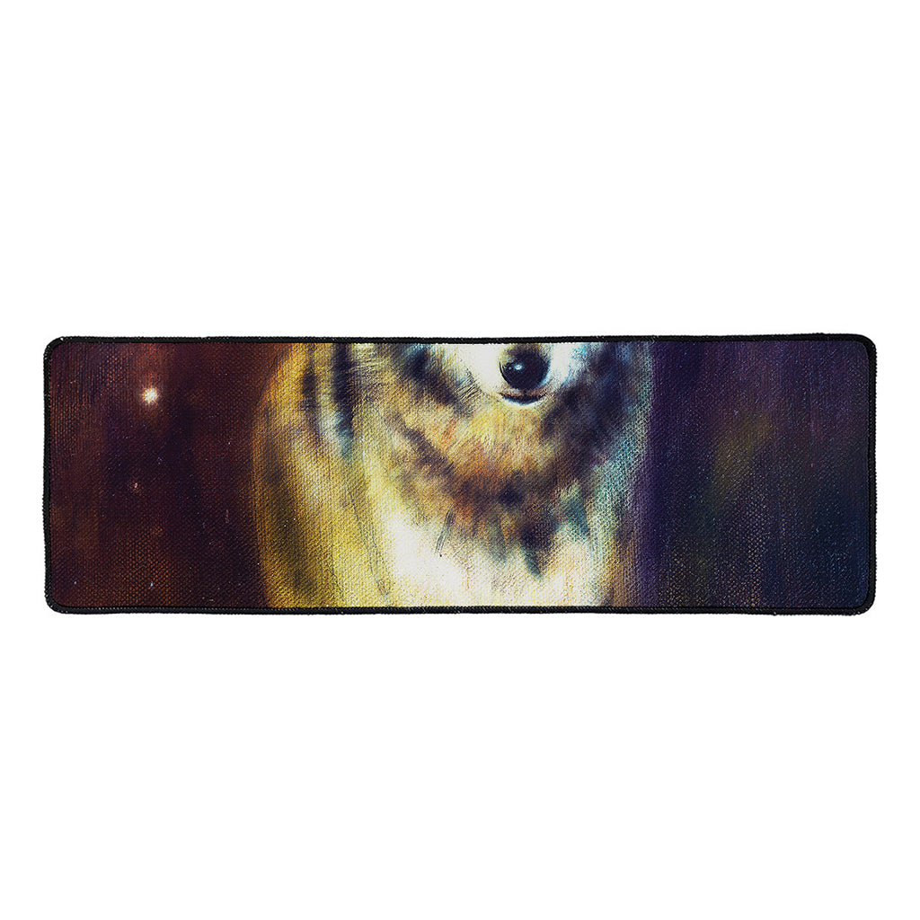 Cosmic Wolf Portrait Print Long Kitchen Mat