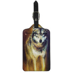 Cosmic Wolf Portrait Print Luggage Tag
