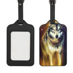 Cosmic Wolf Portrait Print Luggage Tag