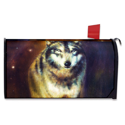 Cosmic Wolf Portrait Print Mailbox Cover