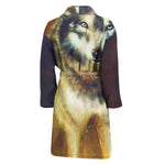 Cosmic Wolf Portrait Print Men's Bathrobe