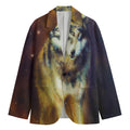 Cosmic Wolf Portrait Print Men's Blazer