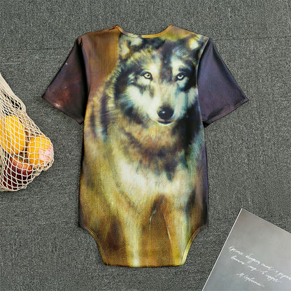 Cosmic Wolf Portrait Print Men's Bodysuit
