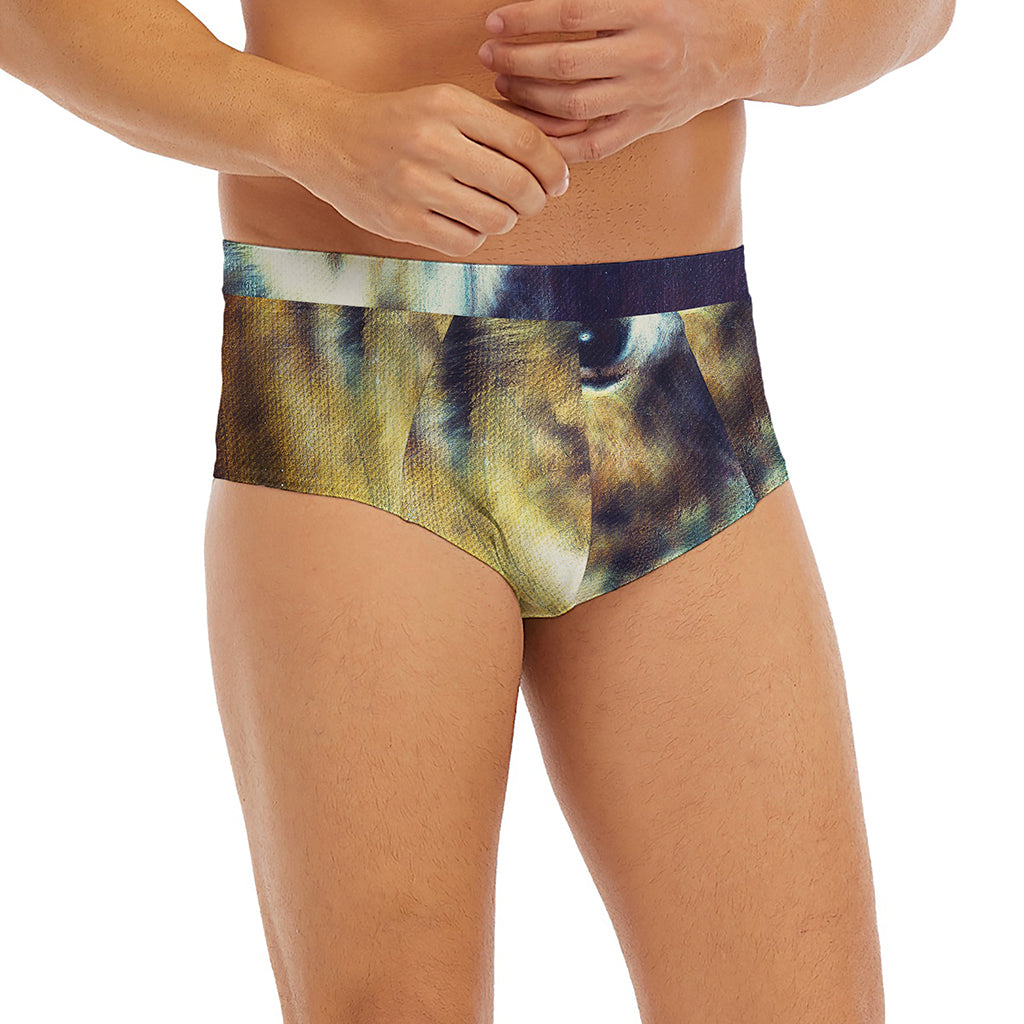 Cosmic Wolf Portrait Print Men's Briefs