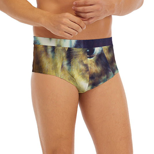 Cosmic Wolf Portrait Print Men's Briefs