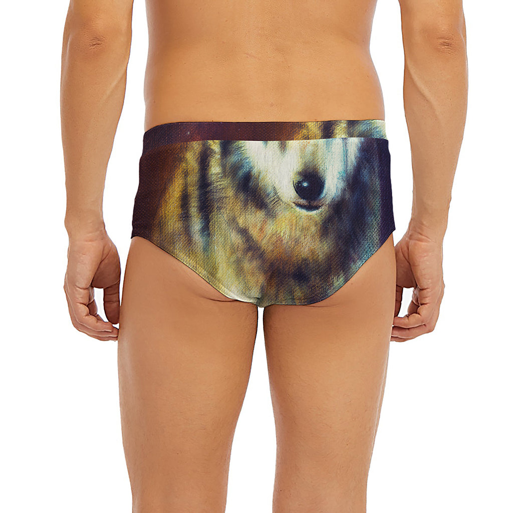 Cosmic Wolf Portrait Print Men's Briefs