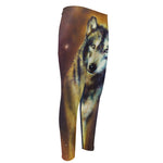 Cosmic Wolf Portrait Print Men's Compression Pants