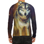 Cosmic Wolf Portrait Print Men's Long Sleeve Rash Guard
