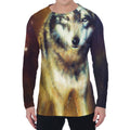 Cosmic Wolf Portrait Print Men's Long Sleeve T-Shirt