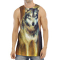 Cosmic Wolf Portrait Print Men's Muscle Tank Top