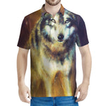 Cosmic Wolf Portrait Print Men's Polo Shirt