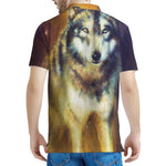 Cosmic Wolf Portrait Print Men's Polo Shirt