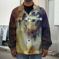 Cosmic Wolf Portrait Print Men's Shirt Jacket