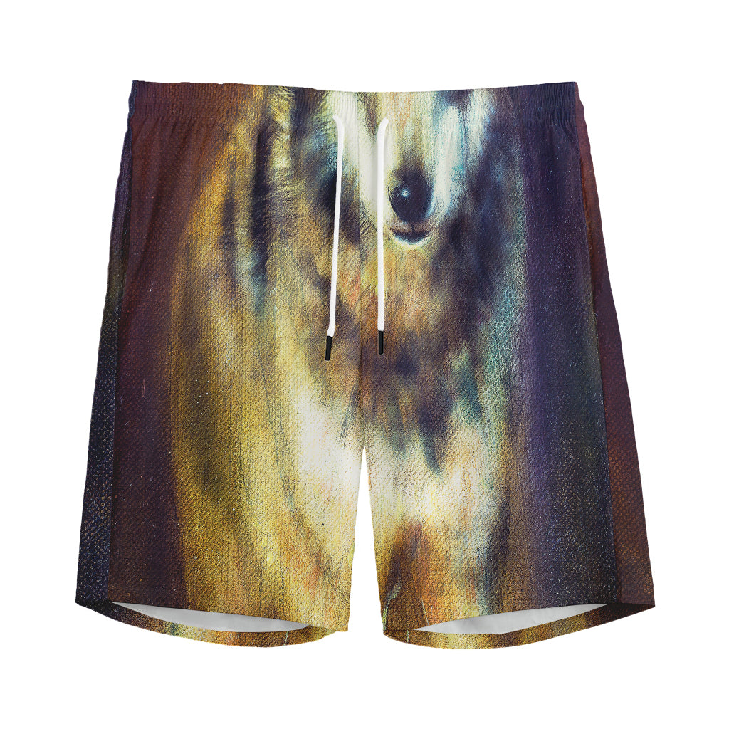 Cosmic Wolf Portrait Print Men's Sports Shorts