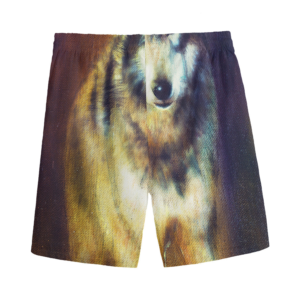 Cosmic Wolf Portrait Print Men's Sports Shorts