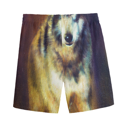 Cosmic Wolf Portrait Print Men's Sports Shorts