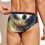 Cosmic Wolf Portrait Print Men's Swim Briefs