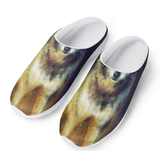 Cosmic Wolf Portrait Print Mesh Casual Shoes