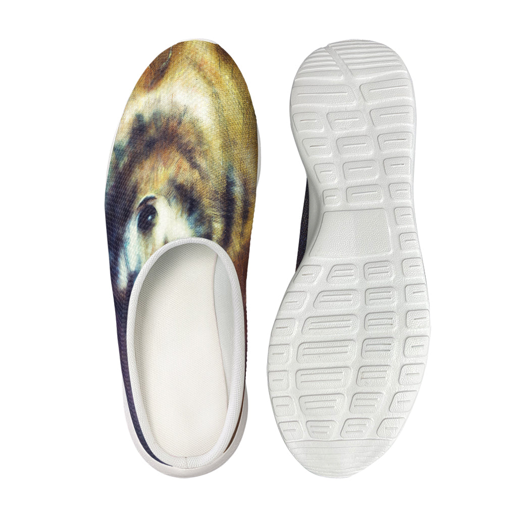 Cosmic Wolf Portrait Print Mesh Casual Shoes