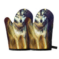 Cosmic Wolf Portrait Print Oven Mitts